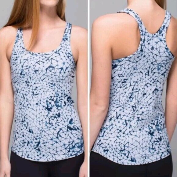 Lululemon Studio Racerback Star Crushed Silver Fox Deep Navy - Picture 1 of 7